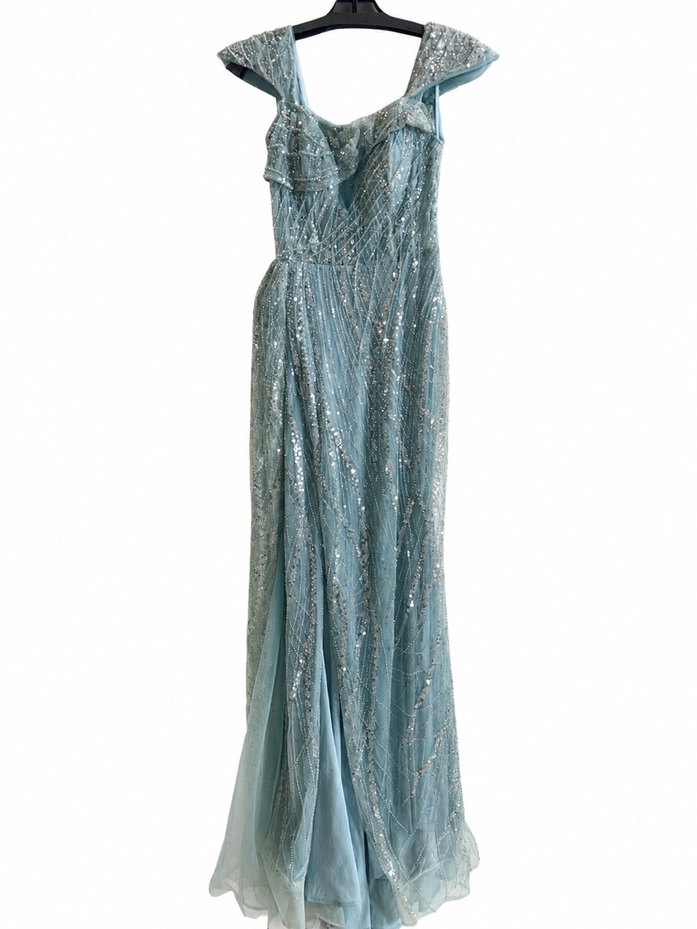 Catwalk Couture 60169 Light Blue Sequin Embellished Evening Gown